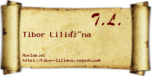 Tibor Liliána névjegykártya